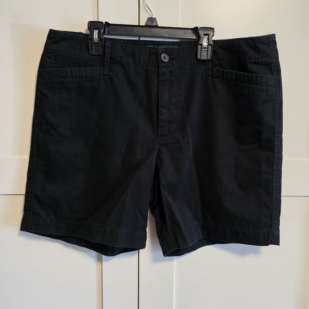 Lauren Ralph Lauren Shorts Women's 12 Petite Bermuda Black Mid Rise Casual